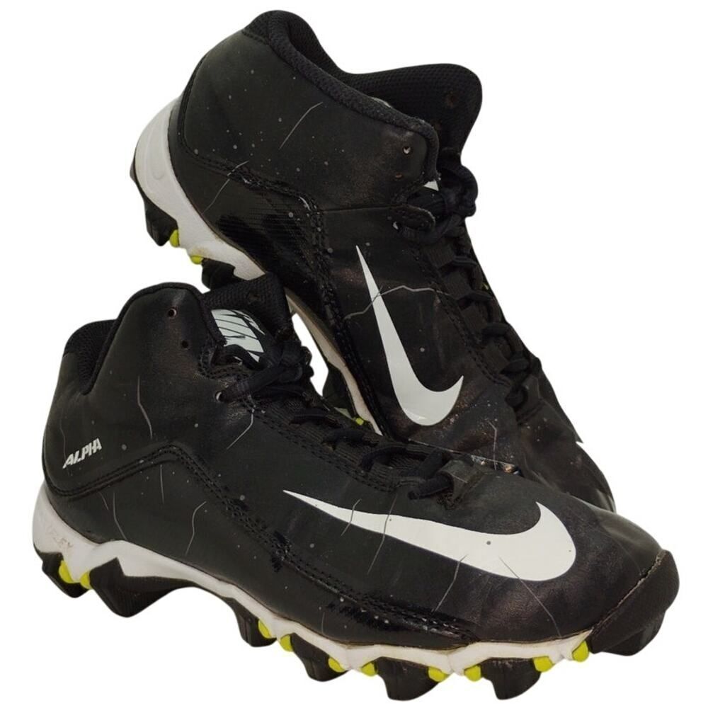 Nike Alpha Shark 2 Boys Black Football Cleats - Size 4.5